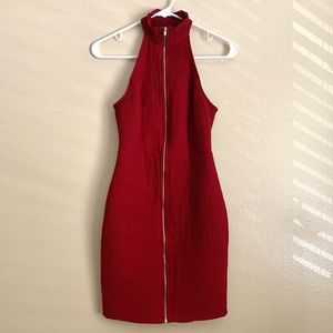 Red zipper dress